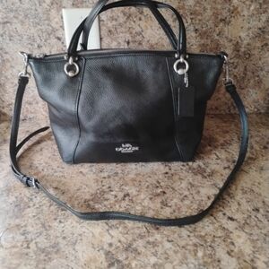 Coach Black Pebbled Leather Satchel